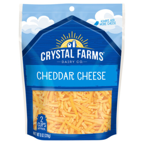 Crystal Farms Shredded Cheese, Cheddar