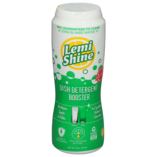 Lemi Shine Dish Detergent Booster, Fresh Lemon Scent