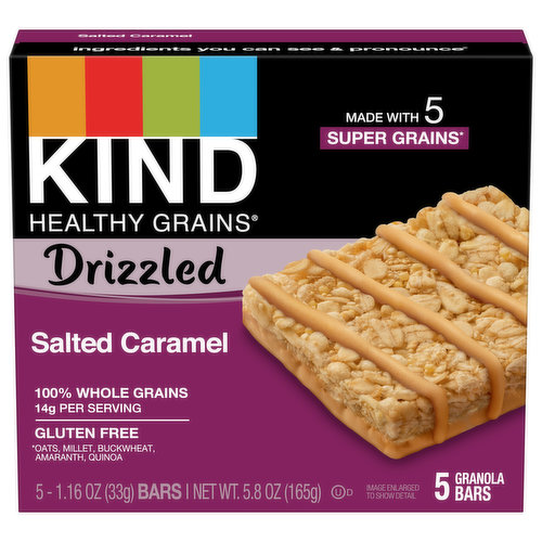 Kind Healthy Grains Granola Bars, Drizzled, Salted Caramel