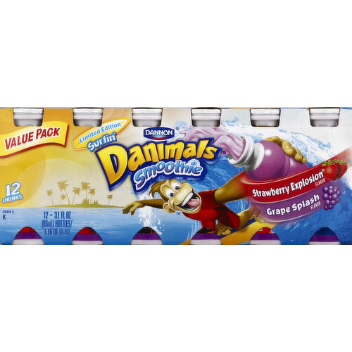 Dannon Danimals Smoothies, 6 Pack, Cotton Candy