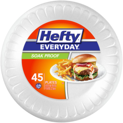 Hefty Plates, Soak Proof, 8.875 Inch