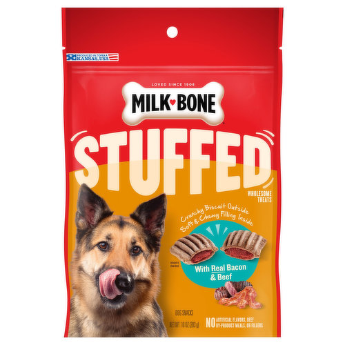 Milk-Bone Stuffed Dog Snacks, with Real Bacon & Beef