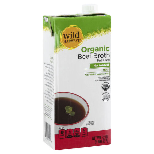 Wild Harvest Broth, Organic, Fat Free, Beef