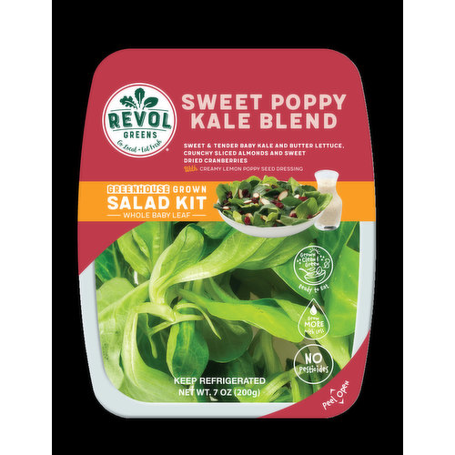 Revol Greens Greenhouse Sweet Poppy Kale Salad Kit