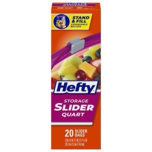 Hefty Slider Bags, Storage, Quart