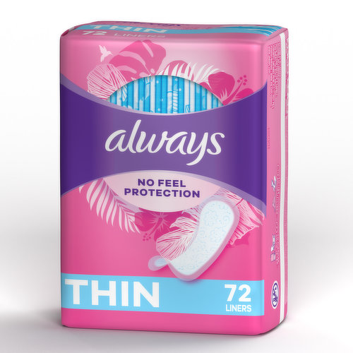 Always Dailies Liners, Xtra Protection, Regular Wrapped, Feminine Care