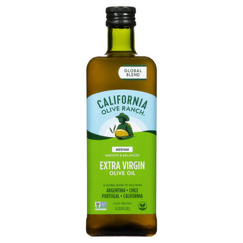 A Global Blend of Oils from Argentina, Chile, Portugal, California; Product o Argentina, Chile, Portugal, Californiaf This accessible, everyday-gourmet Extra Virgin Olive Oil features well-rounded floral, buttery and fruity notes. Home chefs like you use it for marinades, sautéing, roasting, grilling, frying, and even baking. So versatile, it's the only oil you'll need in your kitchen.