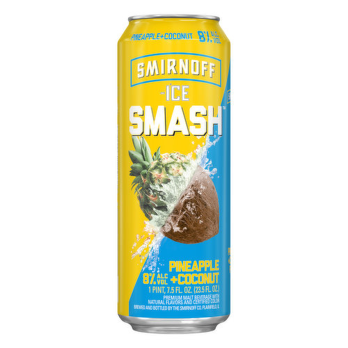 Smirnoff Ice Smash Malt Beverage, Pineapple + Coconut