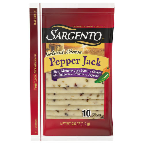 Sargento Cheese, Pepper Jack, Natural