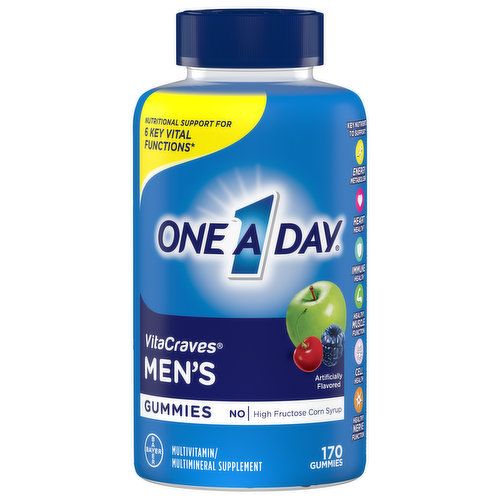 One A Day VitaCraves Multivitamin/Multimineral Supplement, Men's, Gummies