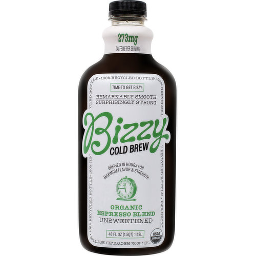 Bizzy Coffee, Organic, Espresso Blend, Cold Brew