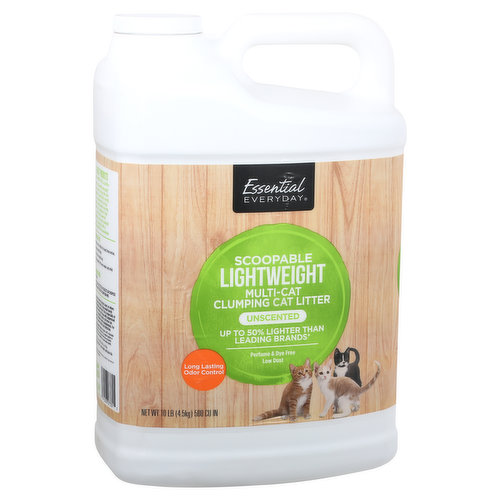 Essential Everyday Clumping Cat Litter, Multi-Cat, Lightweight, Scoopable, Unscented
