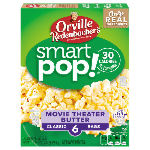 Orville Redenbacher's Smart Pop Microwave Popcorn, Movie Theater Butter, Classic