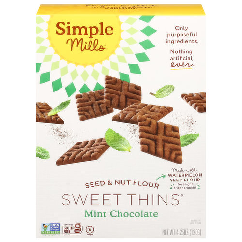 Simple Mills Sweet Thins, Seed & Nut Flour, Mint Chocolate