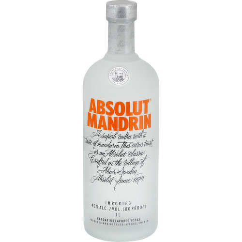 Absolut Vodka, Mandarin, Imported