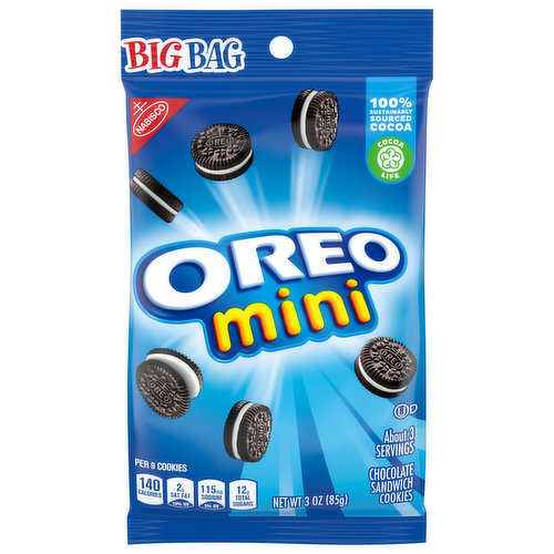 Oreo Sandwich Cookies, Chocolate, Mini, Big Bag