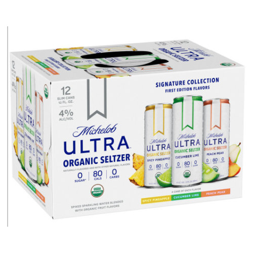 Michelob Ultra Hard Seltzer, Organic, Signature Collection - 12 pack, 12 fl oz slim cans