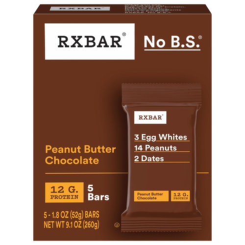 Rxbar Protein Bars, Peanut Butter Chocolate