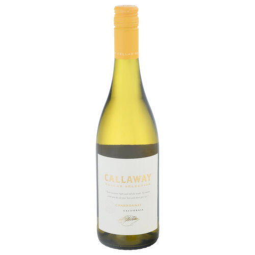 Treat everyone right and tell the truth. No matter what you do, do your best and don't give up. Callaway Cellar selection wines. Founded by Ely Callaway, legend and pioneer in viticulture and golf alike, Callaway Cellar Selection enjoys a pedigree of more than 40 years of California winemaking. Callaway harnesses classic California coastal varieties to craft fruit-forward, full-bodied wines for everyday enjoyment, honoring the founder's passion for precision in every glass. This Chardonnay offers butterscotch flavors with vanilla on the finish.