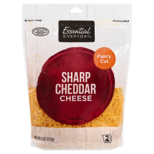 Essential Everyday Cheese, Mild Cheddar, Fancy Cut 8 oz, Natural Shredded  Cheese