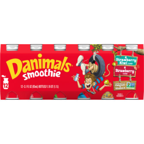 Danimals Smoothie, Strawberry Kiwi/Strawberry