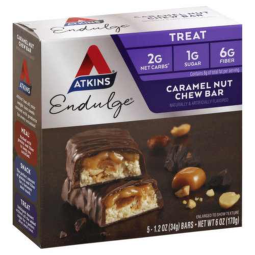 Atkins Endulge Caramel Nut Chew Bar, 5 Count