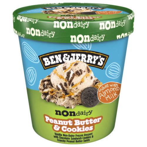 Ben & Jerry's Frozen Dessert, Non Dairy, Peanut Butter & Cookies