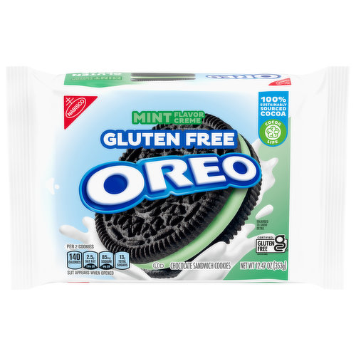 Oreo Chocolate Sandwich Cookies, Gluten Free, Gluten Free, Mint Flavor Creme