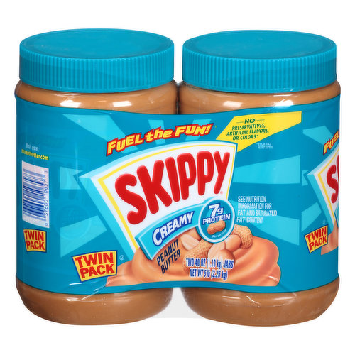 Skippy Peanut Butter, Creamy, Twin Pack