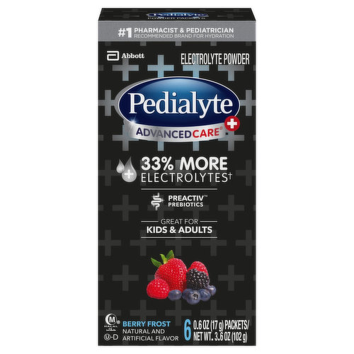 Pedialyte AdvancedCare Plus Electrolyte Powder, Berry Frost
