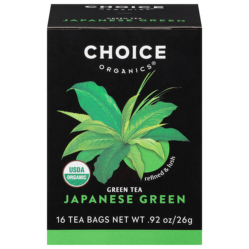 Choice Organics Green Tea, Japanese Green, Bags