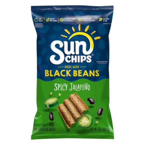 SunChips Whole Grain and Black Bean Snacks, Spicy Jalapeno