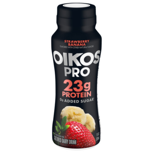 Oikos Pro Cultured Dairy Drink, Strawberry Banana