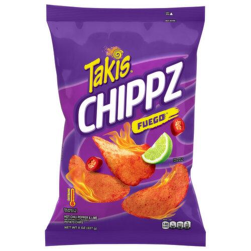 Takis Chippz Potato Chips, Extreme, Fuego