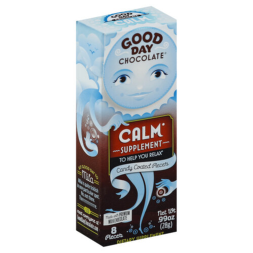 Good Day Chocolate Calm Supplement, Candy Coated, Pieces