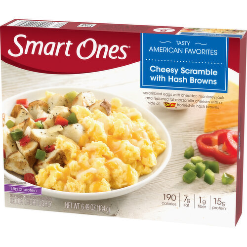 Smart Ones Cheesy Scramble with Hash Browns, Eggs & Cheddar, Monterey Jack & Mozzarella Cheeses Frozen Meal