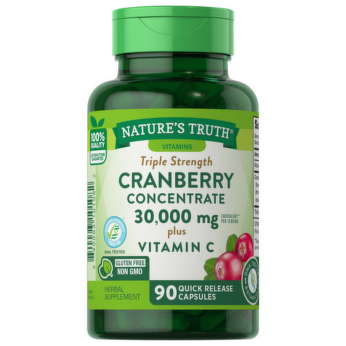 Nature's Truth Cranberry Concentrate, Triple Strength, 30,000 mg, Quick Release Capsules