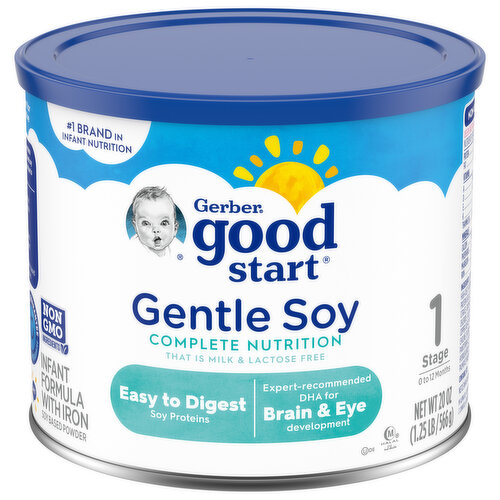 Gerber Good Start Gentle Soy Infant Formula with Iron, Soy Based Powder, Stage 1 (0 to 12 Months)