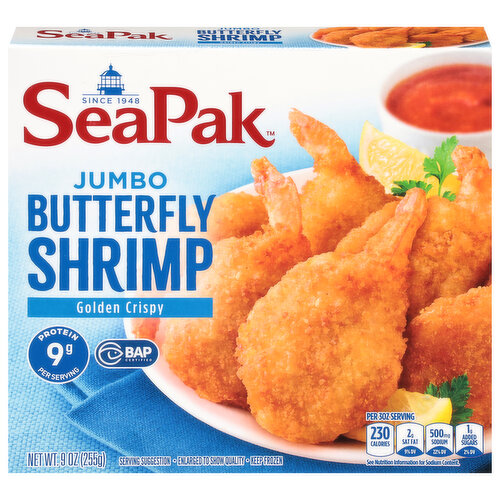 SeaPak Shrimp, Butterfly, Jumbo, Golden Crispy