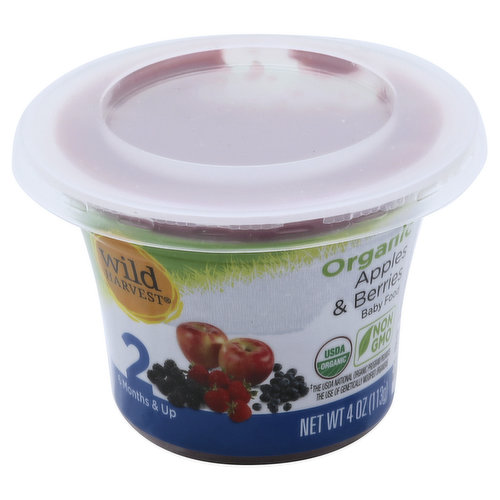 Wild Harvest Baby Food, Organic, Apples & Berries, 2 (6 Months & Up)