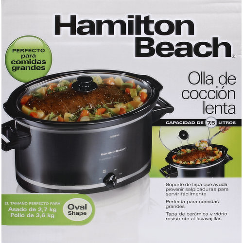 Hamilton Beach 7 Quart Slow Cooker Oval Glass Lid