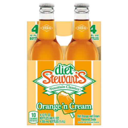 Diet Stewart's Fountain Classics Soda, Diet, Orange & Cream Flavored