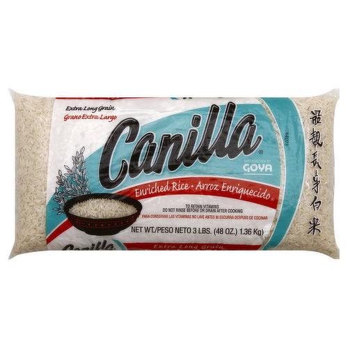 Canilla Rice, Enriched, Extra Long Grain