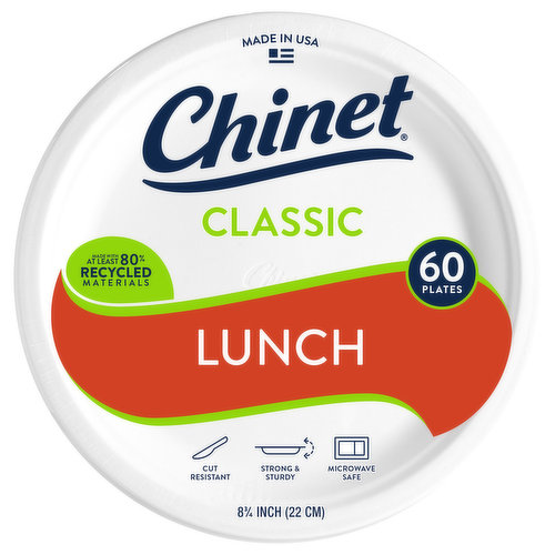 Chinet Classic Plates, Lunch, 8.75 Inch