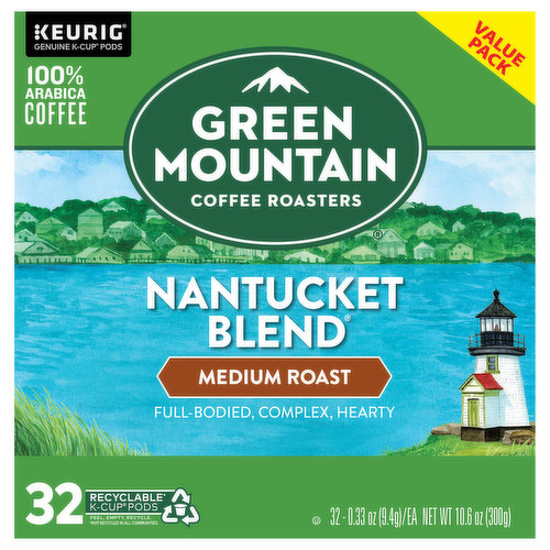 Green Mountain Coffee Roasters, Medium Roast, Nantucket Blend, K-Cup Pods, Value Pack