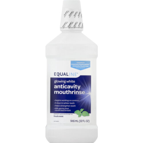 Other Information: Store at room temperature (59-77 degrees F). Misc: Compare to Listerine HealthyWhite Anticavity Mouthrinse active ingredient (This product is not manufactured or distributed by Johnson & Johnson Healthcare Products, distributor of Listerine HealthyWhite Vibrant Anticavity Mouthrinse). Puretest quality seal. Begins working on contact. 5 days to whiter teeth. Helps strengthen teeth. Kills germs that cause bad breath. Contains peroxide which releases oxygen while whitening. This may cause the bottle to inflates slightly or release air when opened. Contact us at 1-877-932-7948, or www.supervalu-ourownbrands.com.