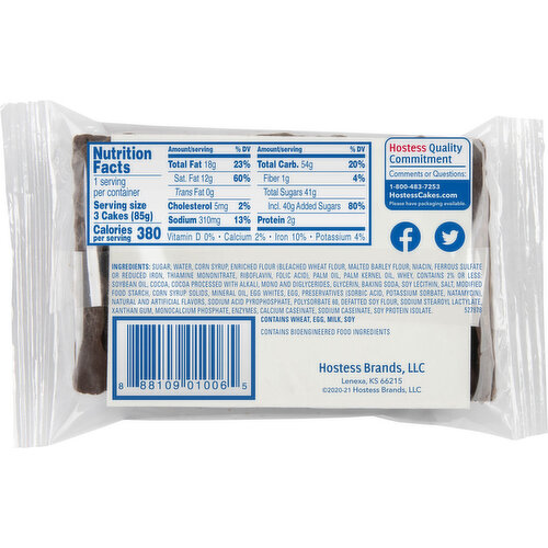 Hostess Hohos Chocolate Cake, Rolled with Creamy Filling