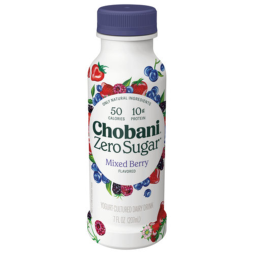 Chobani Yogurt, Zero Sugar, Mixed Berry Flavored