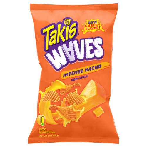 Takis Waves Wavy Potato Chips, Intense Nacho, Non-Spicy