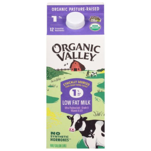 Organic Valley Milk, Low Fat, 1% Milk Fat